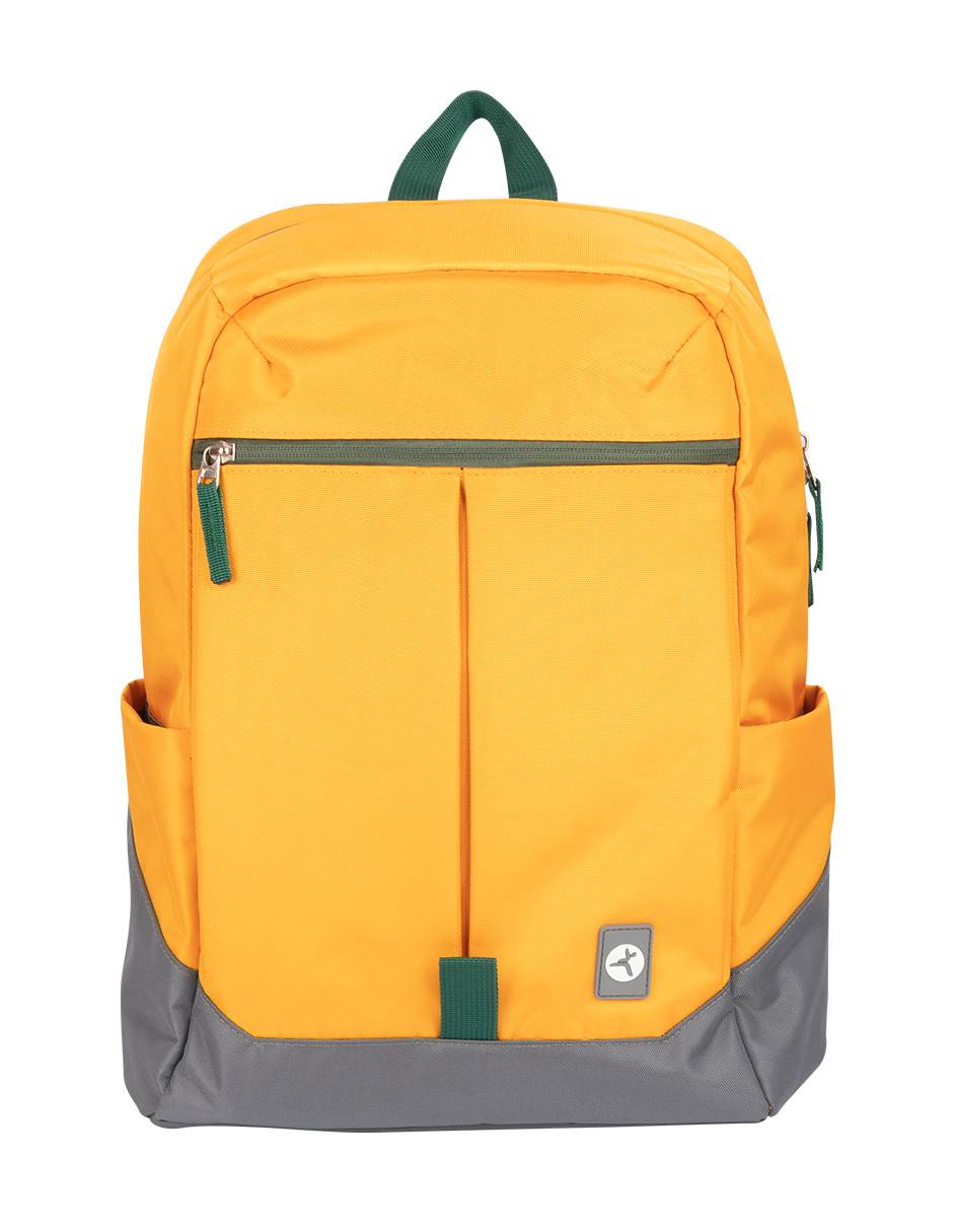 TZLBP26-G - Mochila Techzone Rainbow para portatil 16p Amarillo c/gris y verde  Forro 100% Poliester 43 x 30 x 14  cm