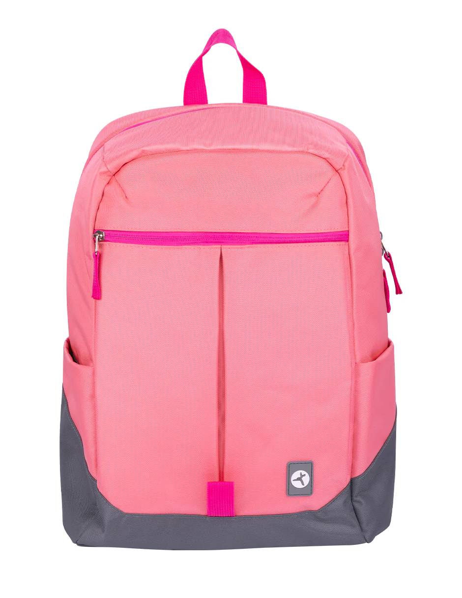 TZLBP26-R - Mochila Techzone Rainbow para portatil 16p Rosa c/gris y fucsia  Forro 100% Poliester 43 x 30 x 14  cm