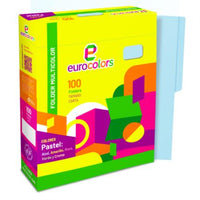 Folder Mapasa Carta Multicolor Color Azul Pastel Pqte 100F, PU0032