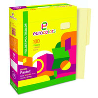 Folder Mapasa Carta Multicolor Color Amarillo Pastel Pqte 100F, PU0033