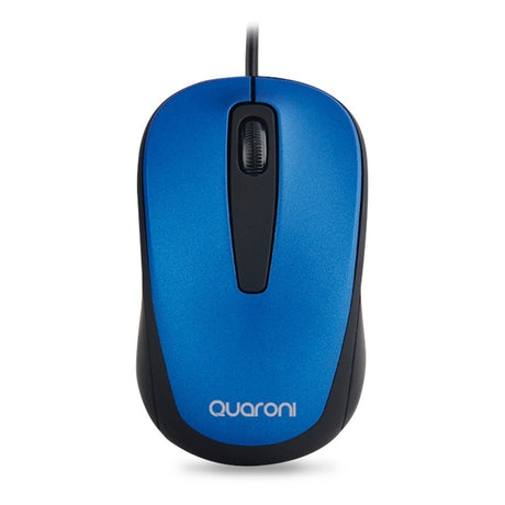 Mouse Optico Quaroni Alambrico Color Azul 1200 Dpi FullOffice.com