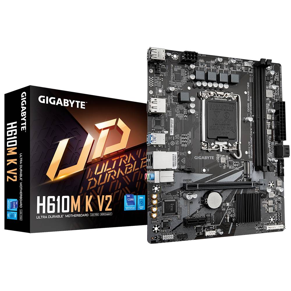 H610M K V2 - MOTHERBOARD GIGABYTE (H610M K V2) SOCKET 1700,2*DDR5 5600MHZ,HDMI,DP,MICRO ATX