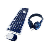 Kit Alámbrico Perfect Choice Farben 3 en 1 para Niños Teclado/Audífonos/Mouse Color Azul