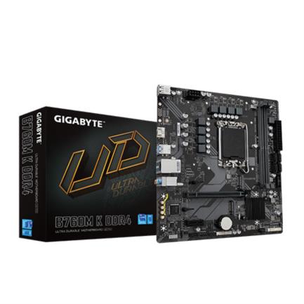 Tarjeta Madre Gigabyte B760M K 2xDDR4 128GB 5333Mhz PCIe 4.0 M.2 HDMI DP S-1700 mATX