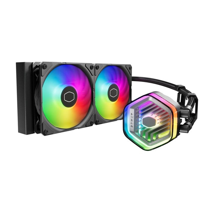 ENFRIAMIENTO LÍQUIDO COOLER MASTER ML240, 240MM, RGB, 2 VENTILADORES, RADIADOR DE ALUMINIO
