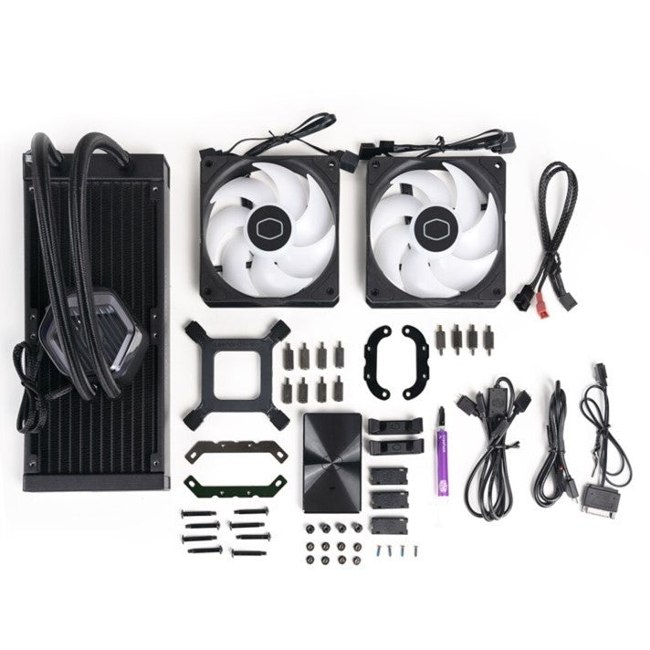 ENFRIAMIENTO LÍQUIDO COOLER MASTER ML240, 240MM, RGB, 2 VENTILADORES, RADIADOR DE ALUMINIO