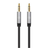 Cable Manhattan Auxiliar Audio Estéreo 3.5mm 5m Color Negro-Plata