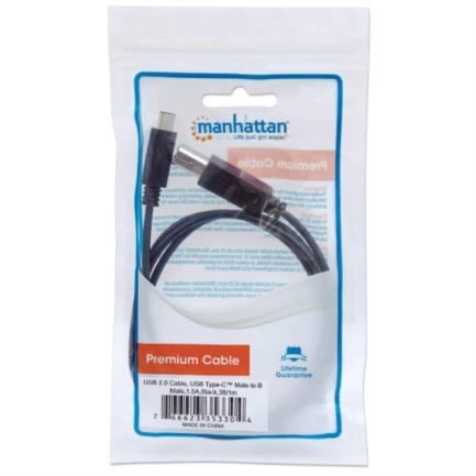 Cable Manhattan para Dispositivos USB-C 480Mbps 1m Color Negro