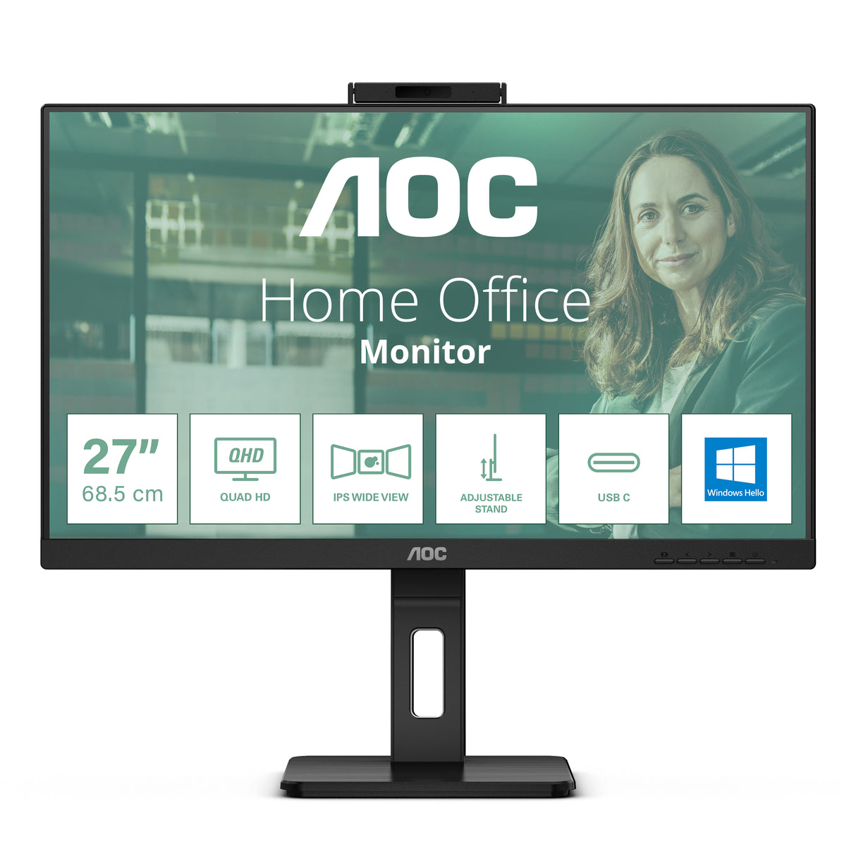 AOC Monitor Q27P3CW 27" 2560x1440, 75Hz, HDMI, DisplayPort