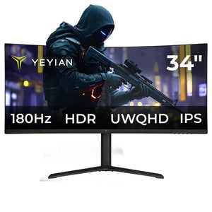 YMC-IP434-P2 - MONITOR YEYIAN GAMER  34" ELYSIUM34  CURVO 180HZ IPS  2HDMI 2.1 DP1.4 UWQHD 3440x1440
