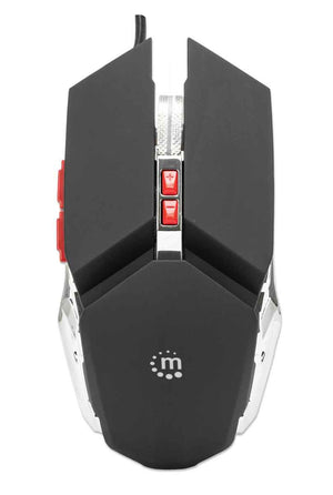 Manhattan Mouse óptico Gaming LED con cable Ratón 1 Juego USB tipo A Óptico