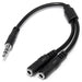 MUY1MFFS - StarTech.com Adaptador Divisor de Auriculares Mini-Jack 3,5mm 3 pines Macho a 2x  Mini-Jack 3 pines Hembra Cable 0,2 m 3,5mm Macho 2x3.5mm