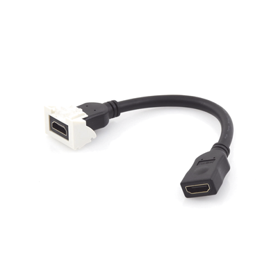 MX-HD2.0-02 - Adaptador HDMI / Pigtail Hembra-Hembra / 4K UHD / HDMI 2.0 / Faceplate 2 Salidas / 0.61 m (2 ft) / Blanco