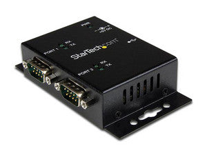 Hub Concentrador Adaptador USB a Serial RS232 DB9 2 Puertos Riel DIN Industrial Montaje en Pared, 480Mbps, 5V, 30mm