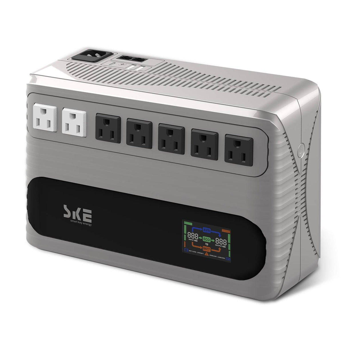 UPS SKE GF1000 con 1000VA, 8 Salidas, 120V y Protección contra Sobretensiones