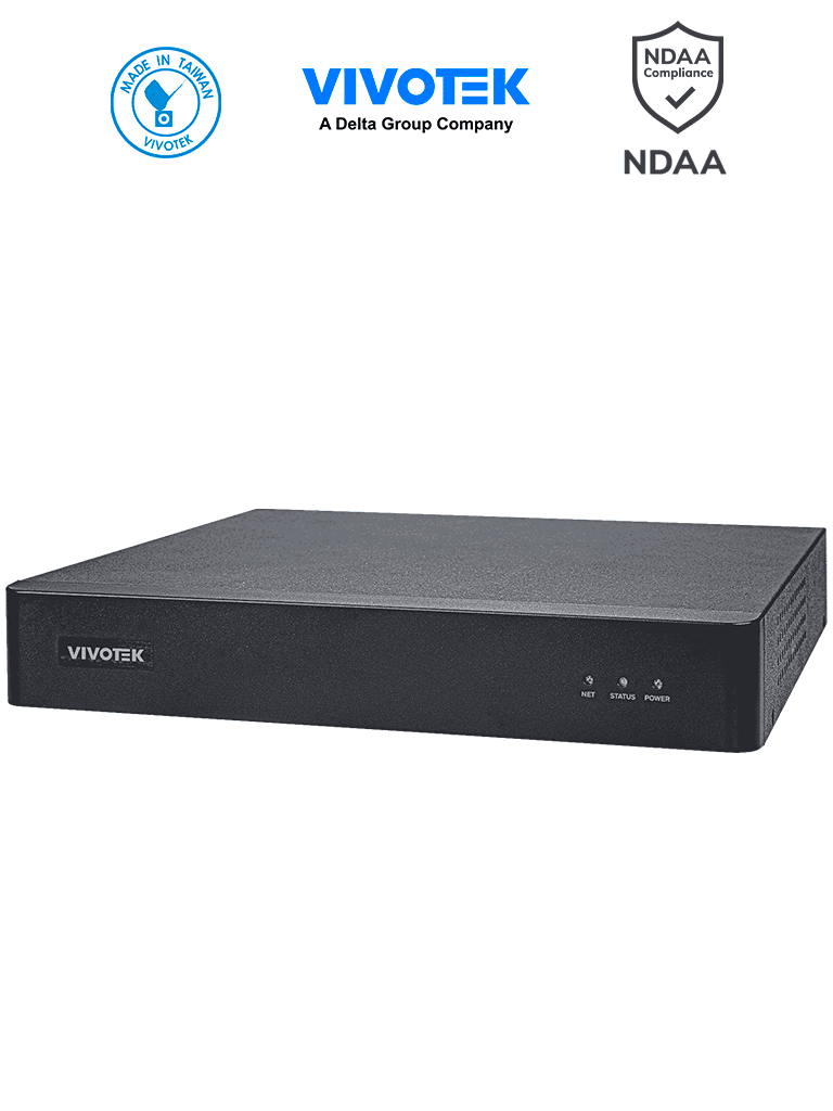 NVR VIVOTEK ND9213P - 4 canales, 1 bahía, 4 puertos PoE FE, HDMI 4K, VGA, Trend Micro, Smart VCA Search, VivoCloud, VAST 2, NDAA, ONVIF.