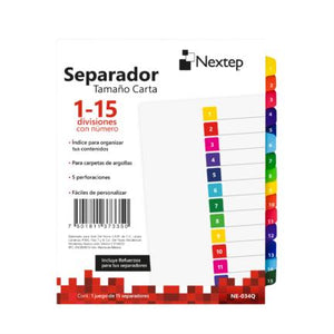 Separador Nextep Economico 15 Divisiones con Numero