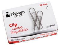 Bundle Clip Jumbo Nextep Niquelado 50mm 100 Clips Cont. 4Piezas