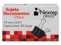 BUNDLE Sujeta documentos chico 19mm (3/4") 12 pzs  CONT. 10 PIEZAS