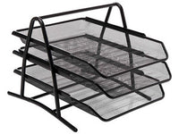 BUNDLE CHAROLA ORGANIZADORA MALLA METALICA NEXTEP DE 3 NIVELES NEGRO TIPO OFICIO  CONT. 2 PIEZAS