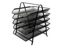 BUNDLE CHAROLA ORGANIZADORA MALLA METALICA NEXTEP DE 5 NIVELES NEGRO TIPO OFICIO CONT 2 PIEZAS