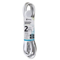 EXTENSION ELECTRICA NEXTEP 16 AWG 2MTS CLAVIJA PLANA COLOR BLANCA NE-244D