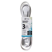 EXTENSION ELECTRICA NEXTEP 16 AWG 3MTS CLAVIJA PLANA COLOR BLANCA NE-244T