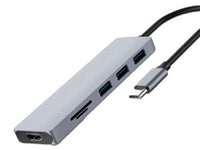 Nextep NE-446 base para portátil y replicador de puertos USB 3.2 Gen 1 (3.1 Gen 1) Type-C Gris