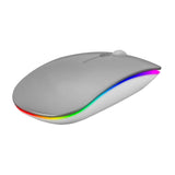 Mouse Nextep Inalámbrico Recargable Delgado/Silencioso Rgb 1600 Dpi Color Plata - Ne-412P FullOffice.com