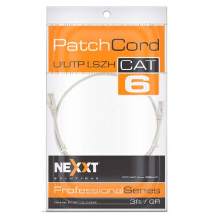Cable de Conexion Nexxt Solutions U/UTP Cat6A 90 cm LSZH, Gris, Baja Toxicidad