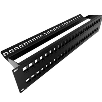 Panel de Conexion Nexxt Solutions para rack 48 puertos RJ45 Keystone Jack, 2U, Montaje en Rack