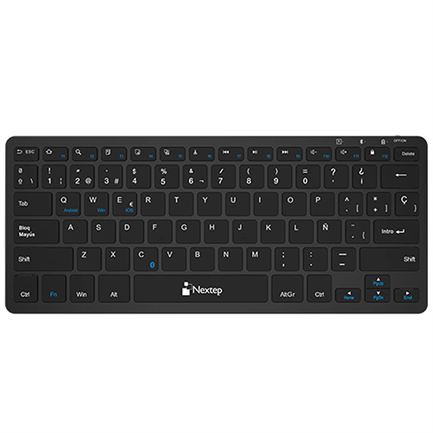 Teclado Nextep Inalámbrico Compacto, Recargable, Conexión Bluetooth, Ideal para Trabajo y Movilidad