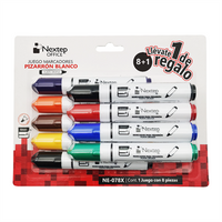 Juego de Marcadores para Pizarrón Blanco Nextep, 8 Colores, Punta Gruesa Cincel de 4mm
