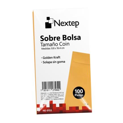 Bolsa Económica Nextep Tamaño Coin 5 sin Goma, Paquete de 100 Unidades