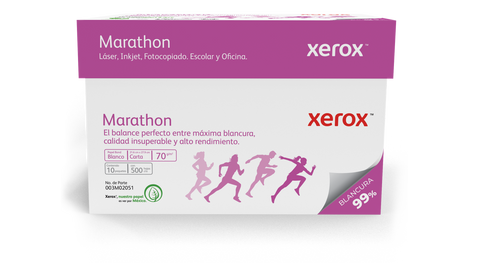 Xerox Papel Bond Marathon 70g/m², 5000 Hojas de Tamaño Carta, Blancura 99%