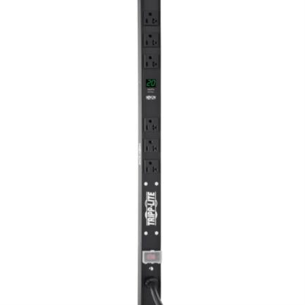 Tripp Lite PDUMV20-24 PDU Monofásico de 2kW con Medidor Digital Local, Tomacorrientes de 100V ~ 127V (6 5-15/20R), Adaptador L5-20P/5-20P, Vertical