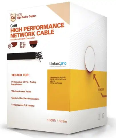CABLE UTP LINKEDPRO PRO-CAT-6-PLUS CAT6+ 305 MTS AWG23 AZUL ETL UL