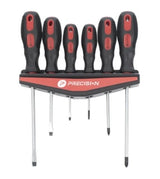 Precision Juego de 6 Desarmadores CRV, Mango Bicolor, Organizador Incluido