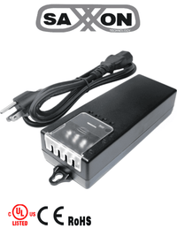 Fuente De Poder Saxxon Regulada 12V Dc/ 5 Amp/ Color Negro 4 Canales