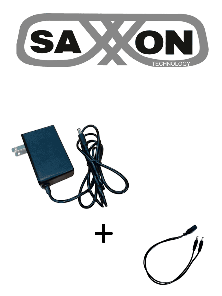 KA24D1202000USHPAQDIV SAXXON Fuente de poder regulada 12vcd 2 amper + 1 divisor de energía 2 conectores macho