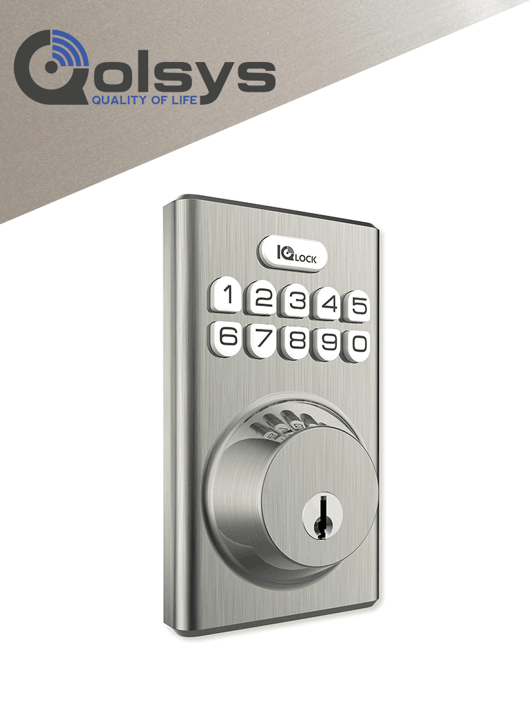 Cerradura Inteligente PowerG QOLSYS IQDLK-PGK-SN, Botón Pulsador, Níquel Satinado