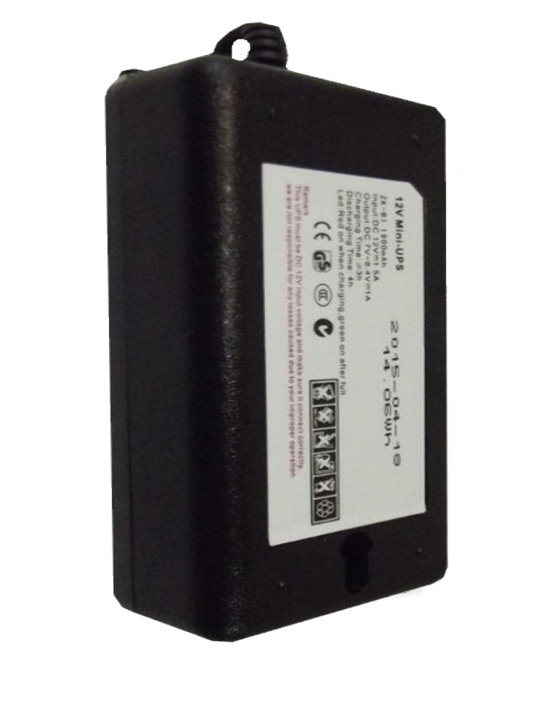 ZKTECO UPS12V - Respaldo 12V Control Asistencia 1900mAh/Equipos ZKTECO/Duración 2 horas