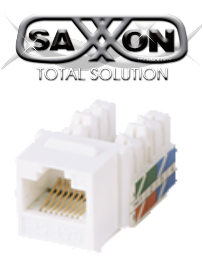 Modulo jack keystone RJ45 CAT 6 / 8 Hilos / AWG 22-26 / Color blanco / SAXXON M2656W