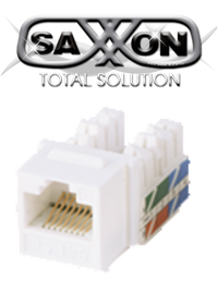 Modulo jack keystone RJ45 CAT 6 / 8 Hilos / AWG 22-26 / Color blanco / SAXXON M2656W