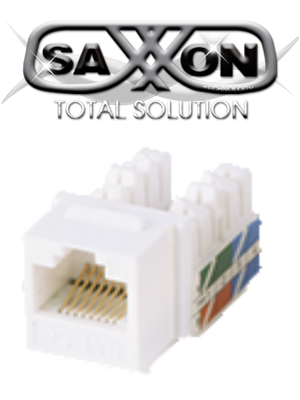 Modulo jack keystone RJ45 CAT 6 / 8 Hilos / AWG 22-26 / Color blanco / SAXXON M2656W