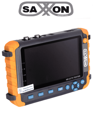 Probador de Video SAXXON TES08MC, Pantalla 5", Soporta Cámaras 1MP/2MP/4MP/4K, HDCVI/TVI/AHD, Salida 12vdc 1A, HDMI/VGA, LED