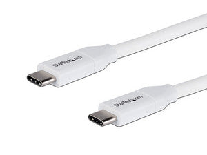 Cable USB-C Macho a USB-C Macho de 2m. Transferencia de Datos de 10Gbps y Carga de 100W. Color Blanco.