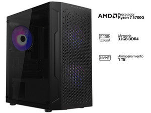 PC Gamer Powerbit: AMD Ryzen 7 5700G (4.6 GHz), 32GB DDR4, SSD 1TB, Radeon Graphics, Windows 11 Home