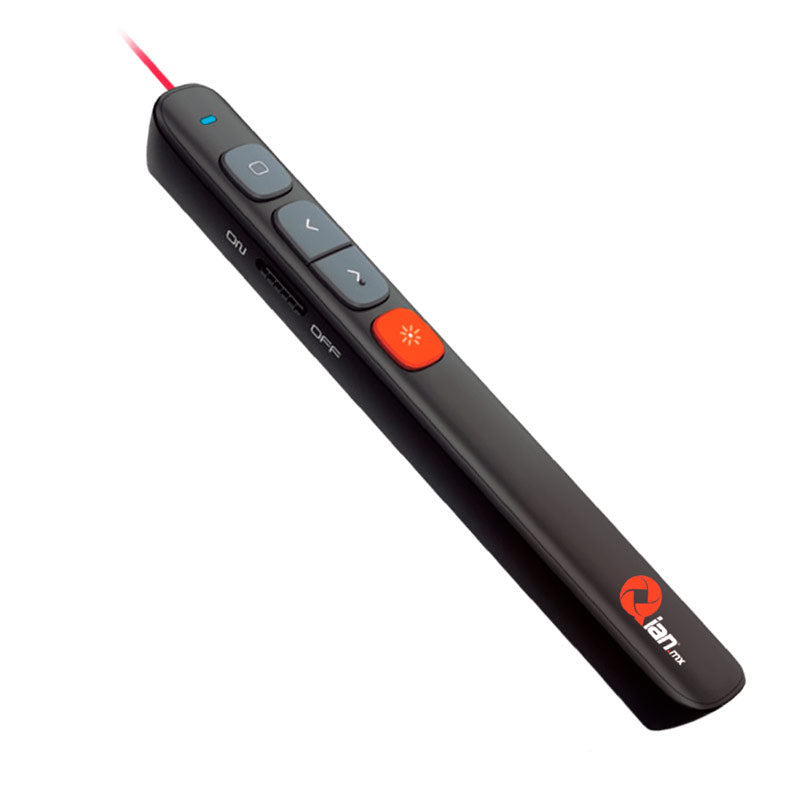 Presentador Inalámbrico Qian QLP200 2.4GHz, Alcance 200mts, Apuntador Láser LED
