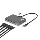 QUAD-USB-DP-ADAPT - StarTech.com QUAD-USB-DP-ADAPT Bases para portátiles y replicadores de puertos Alámbrico USB 3.2 Gen 1 (3.1 Gen 1) Type-